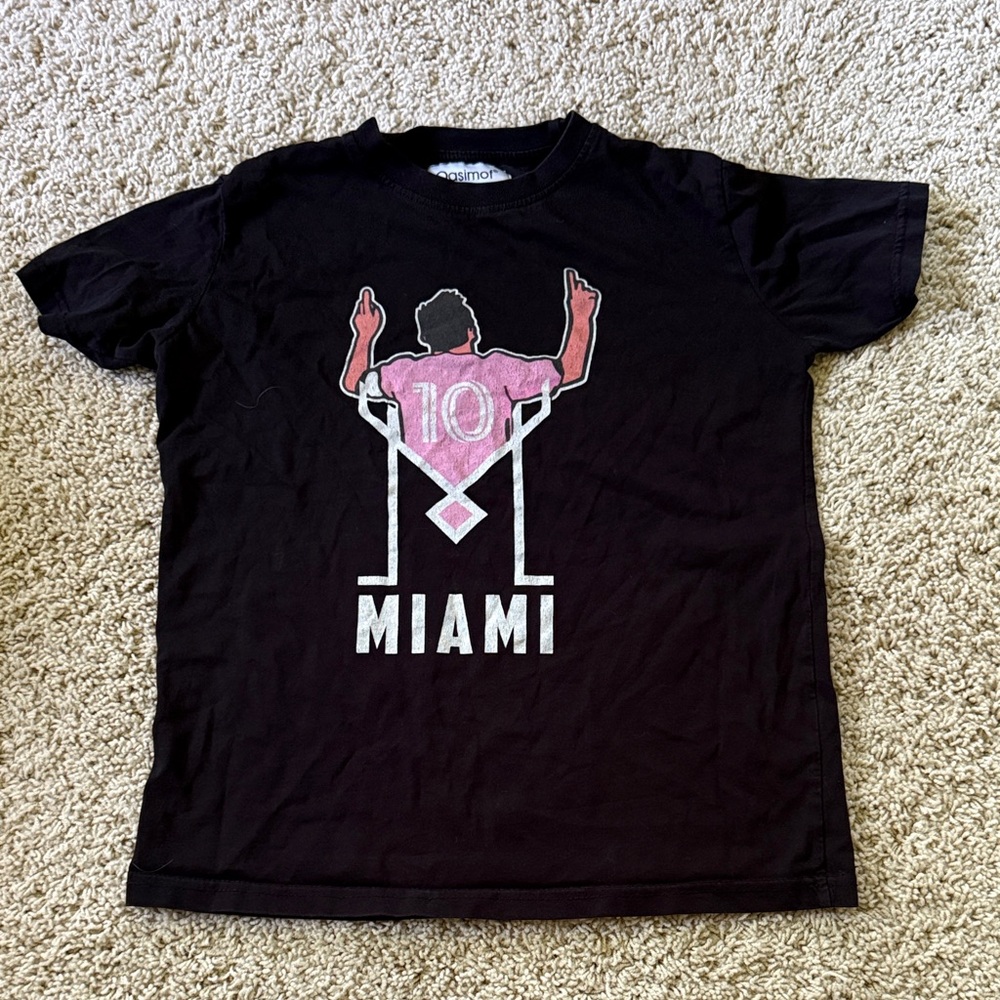 Black & pink Messi Kids T-Shirt